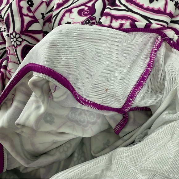 Swim Solutions Tankini Bikini Top Womens Size US 10 Purple Floral Underwire NWT - Picture 6 of 10